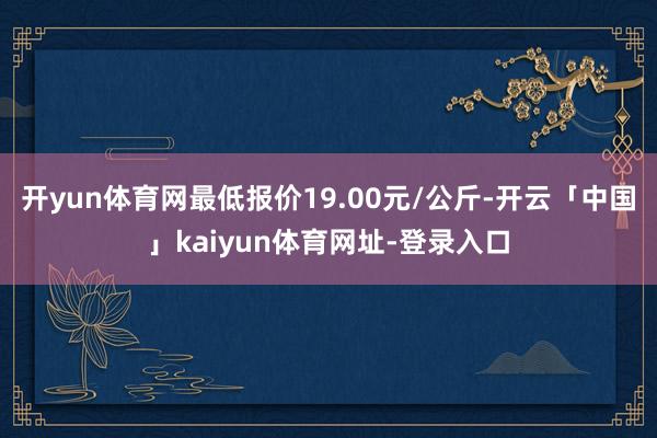 开yun体育网最低报价19.00元/公斤-开云「中国」kaiyun体育网址-登录入口