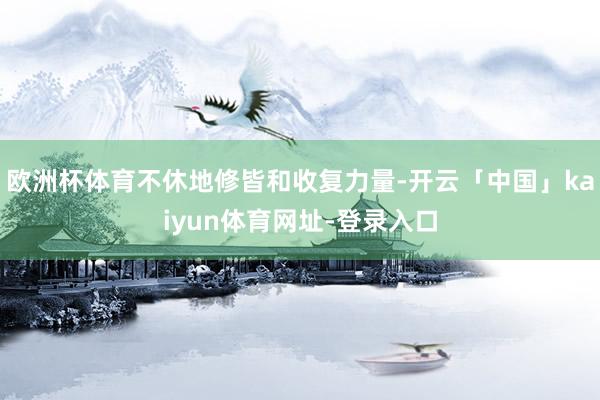 欧洲杯体育不休地修皆和收复力量-开云「中国」kaiyun体育网址-登录入口