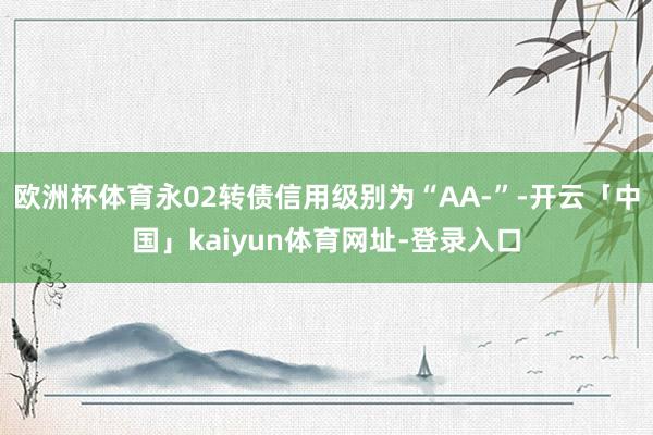 欧洲杯体育永02转债信用级别为“AA-”-开云「中国」kaiyun体育网址-登录入口